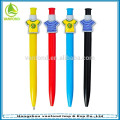 Promotional novelty plastic ballpoint pen with custom cartoon clip